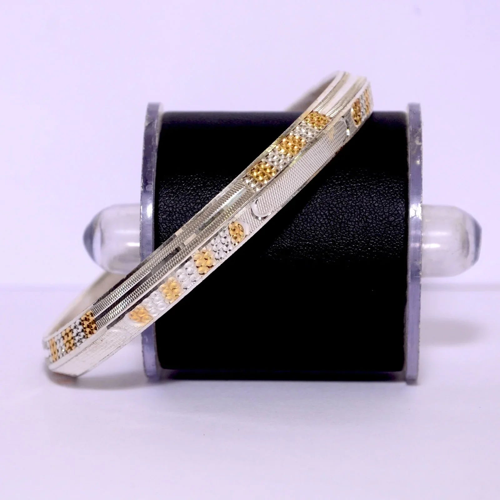 Gold Polished Silver Kada For Men | Pure Silver Men’s Kada – AJ Jewellers