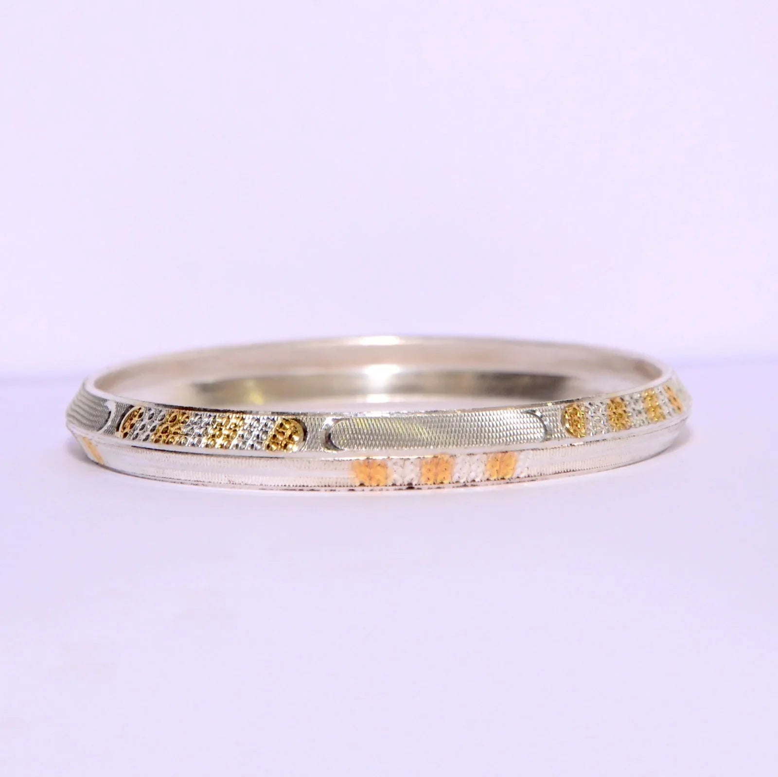 Gold Polished Silver Kada For Men | Pure Silver Men’s Kada – AJ Jewellers