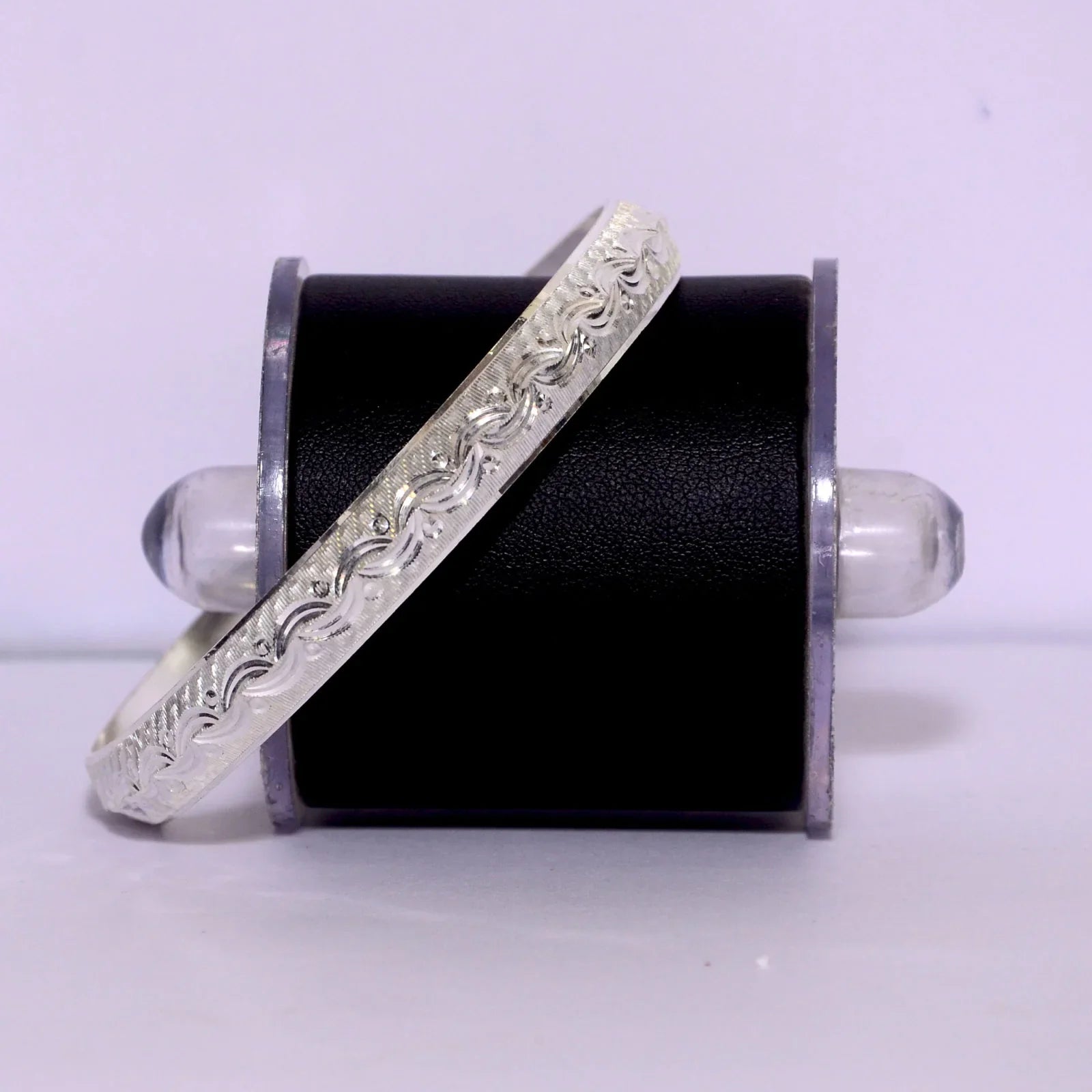 V-Shaped Pure Silver Kada for Men | 925 Silver Punjabi Kada – AJ Jewellers