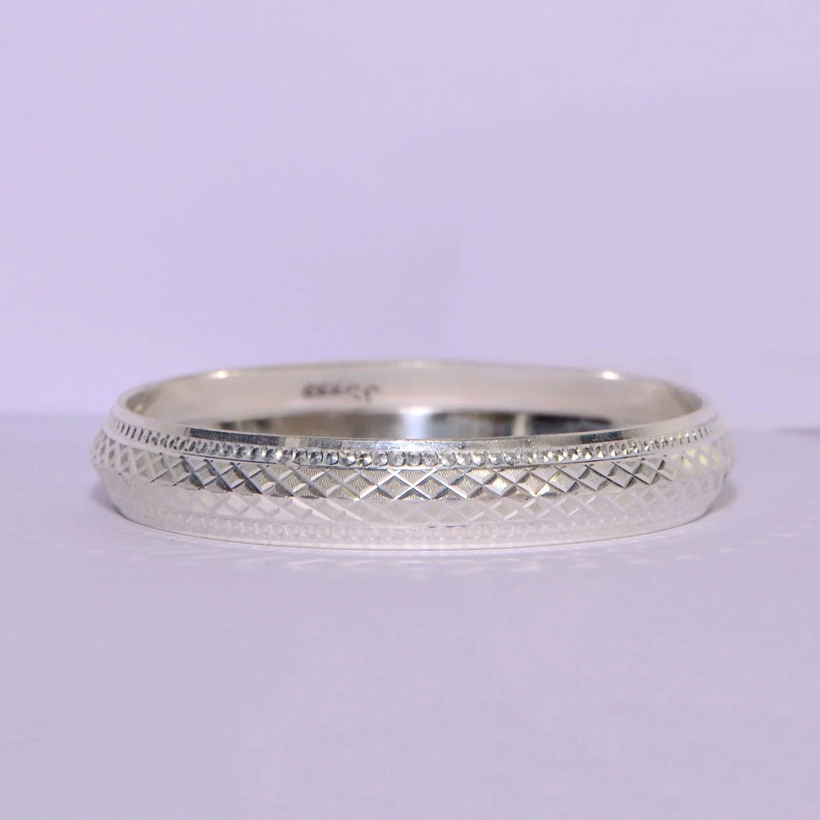 V-Shape Dot Design Silver Kada for Men | 925 Silver Kada – AJ Jewellers