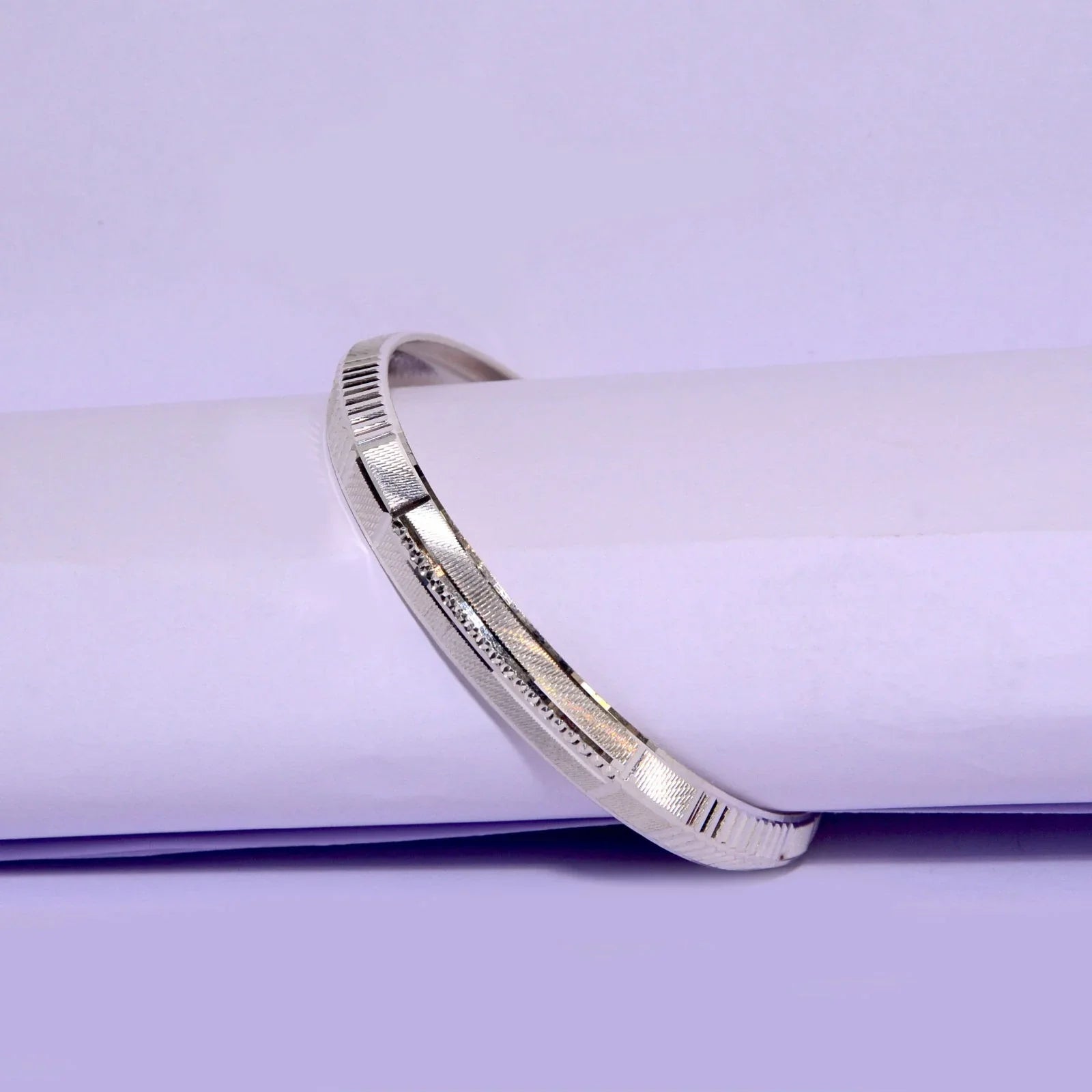 V-Shape Silver Kada for Men | 925 Sterling Minimal Kada – AJ Jewellers