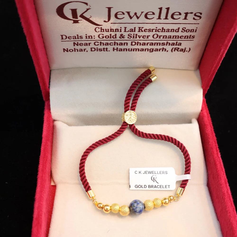 6 Gold Balls Rakhi Bracelet | 22K BIS Hallmarked Pure Gold Rakhi – AJ Jewellers