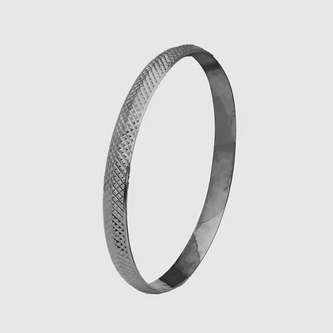 Highway Lining 925 Silver Kada for Men | Pure Sterling Silver Kada | AJ Jewellers
