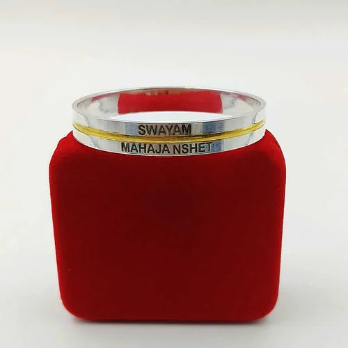 Customised Name Pure Silver Kada for Men | 30 gm 925 Silver Kada – AJ Jewellers