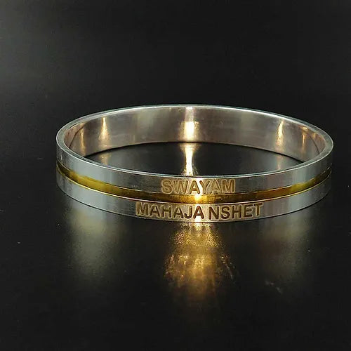 Customised Name Pure Silver Kada for Men | 30 gm 925 Silver Kada – AJ Jewellers