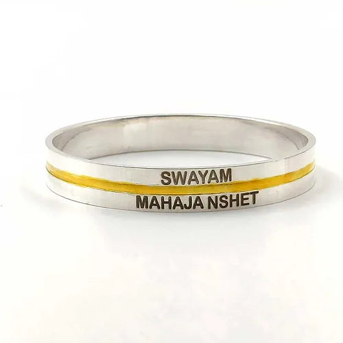 Customised Name Pure Silver Kada for Men | 30 gm 925 Silver Kada – AJ Jewellers