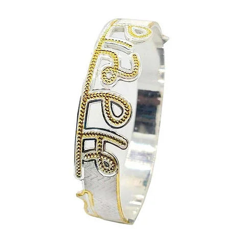 Customised Pure Silver Rhodium Kada for Men 40 gm | AJ Jewellers