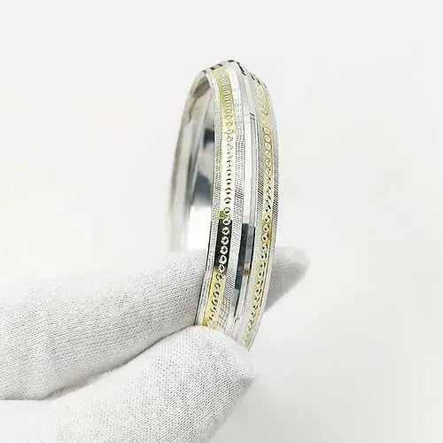 Double Dotted Design Pure Silver Kada for Men | 925 Silver Kada – AJ Jewellers