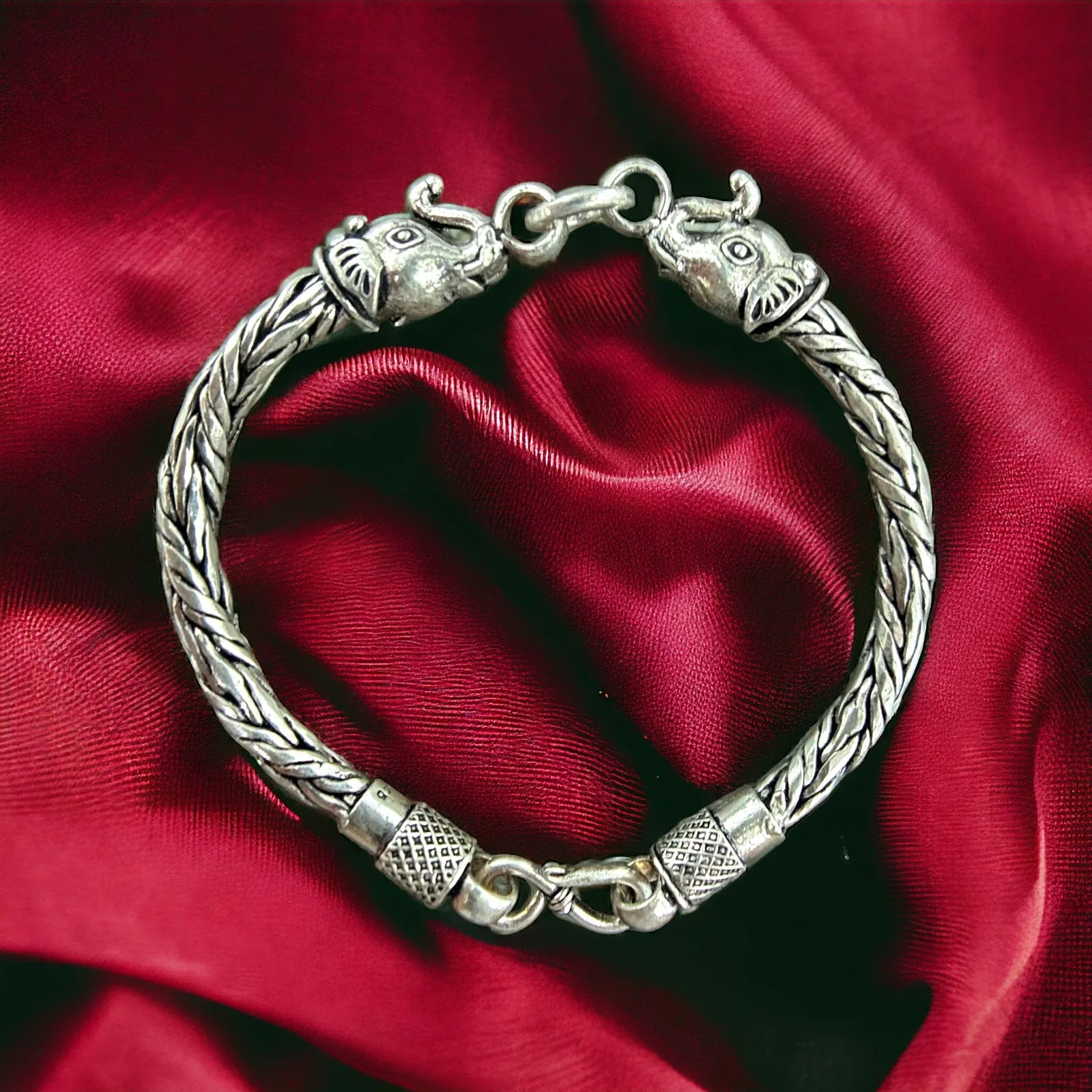 Elephant Design Silver Bracelet – 925 Silver Bracelet for Men | AJ Jewellers