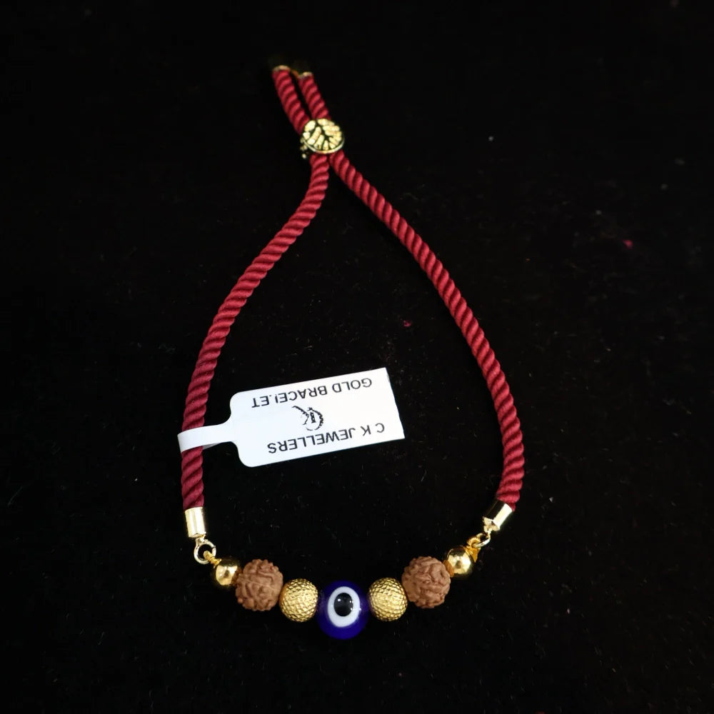 Gold Bracelet Evil Eye Rakhi – 22 Carat | BIS Hallmarked | AJ Jewellers