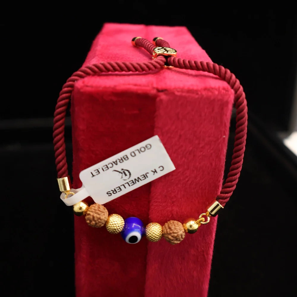 Gold Bracelet Evil Eye Rakhi – 22 Carat | BIS Hallmarked | AJ Jewellers