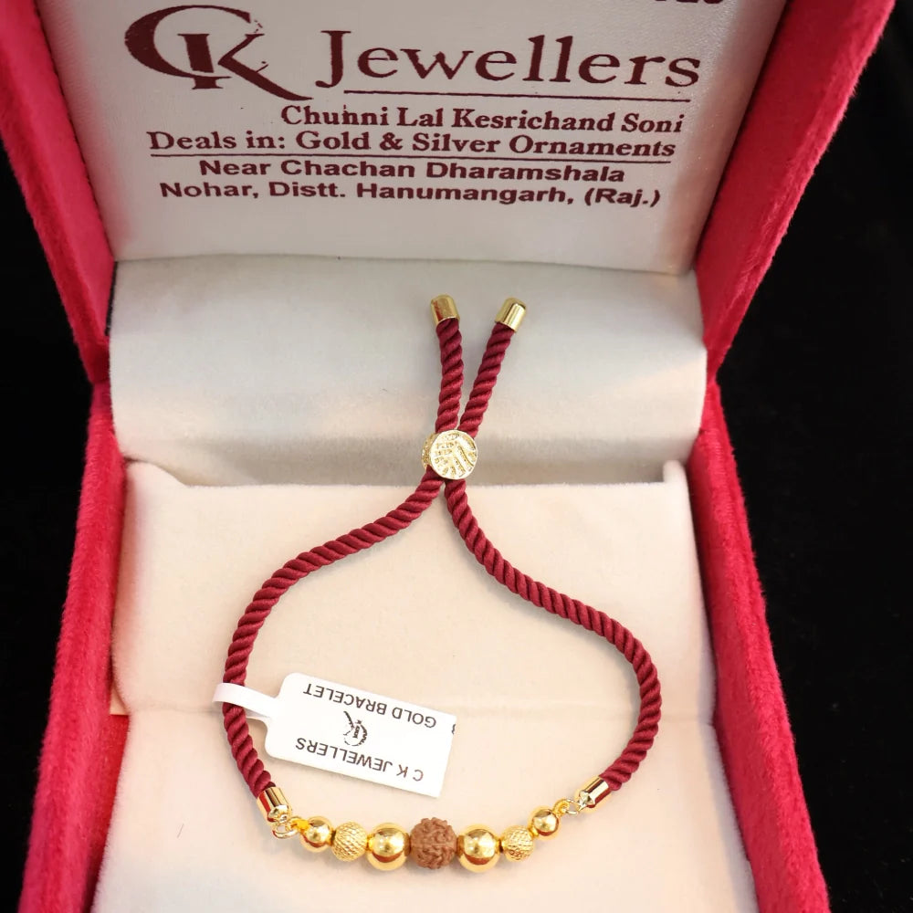 Gold Bracelet Rudraksha Rakhi – 22 Carat | Hallmarked