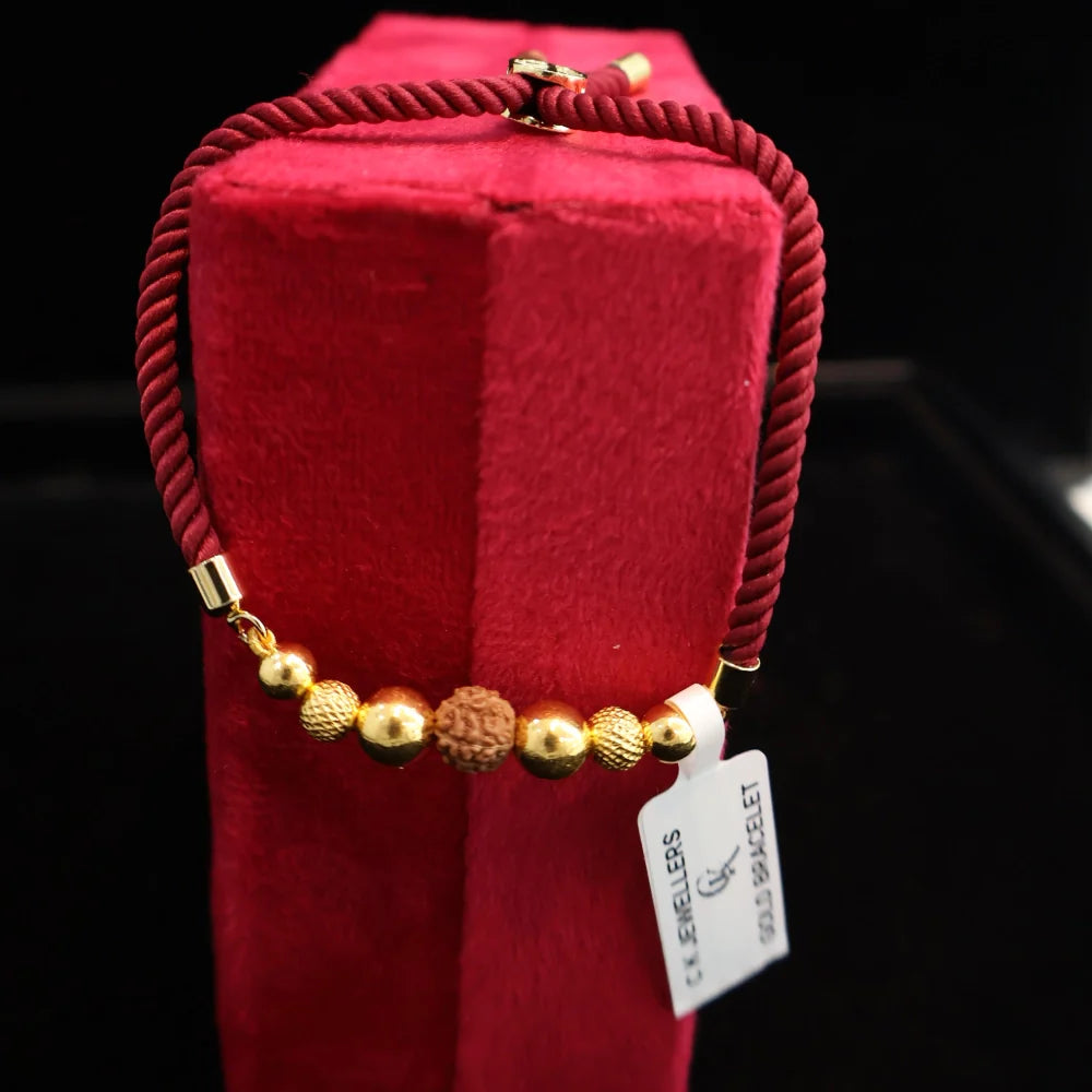 Gold Bracelet Rudraksha Rakhi – 22 Carat | Hallmarked