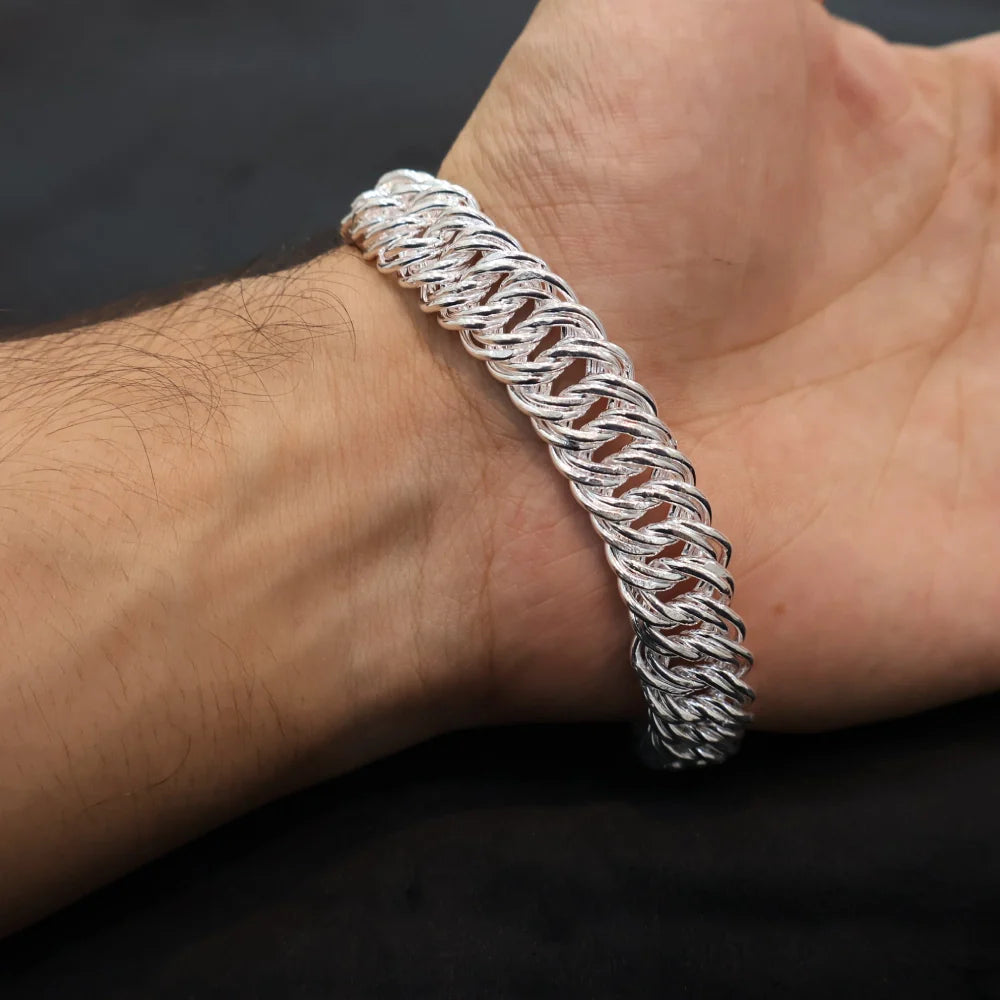 Heavy Silver Bracelet for Men Wide – AJ Jewellers