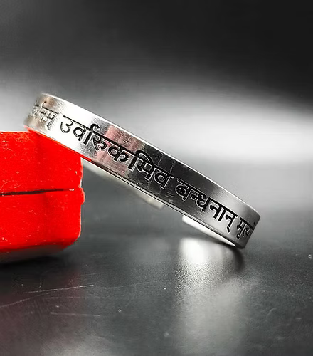 Mahamrityunjaya Mantra C9 Adjustable Pure Silver Kada | Unisex Kada – AJ Jewellers