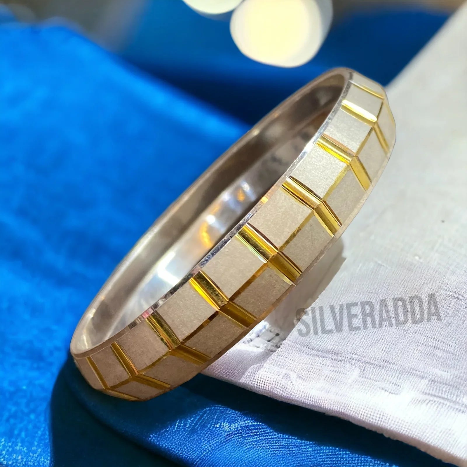 Punjabi Pure Silver Kada For Men | Golden Silver Kada – AJ Jewellers