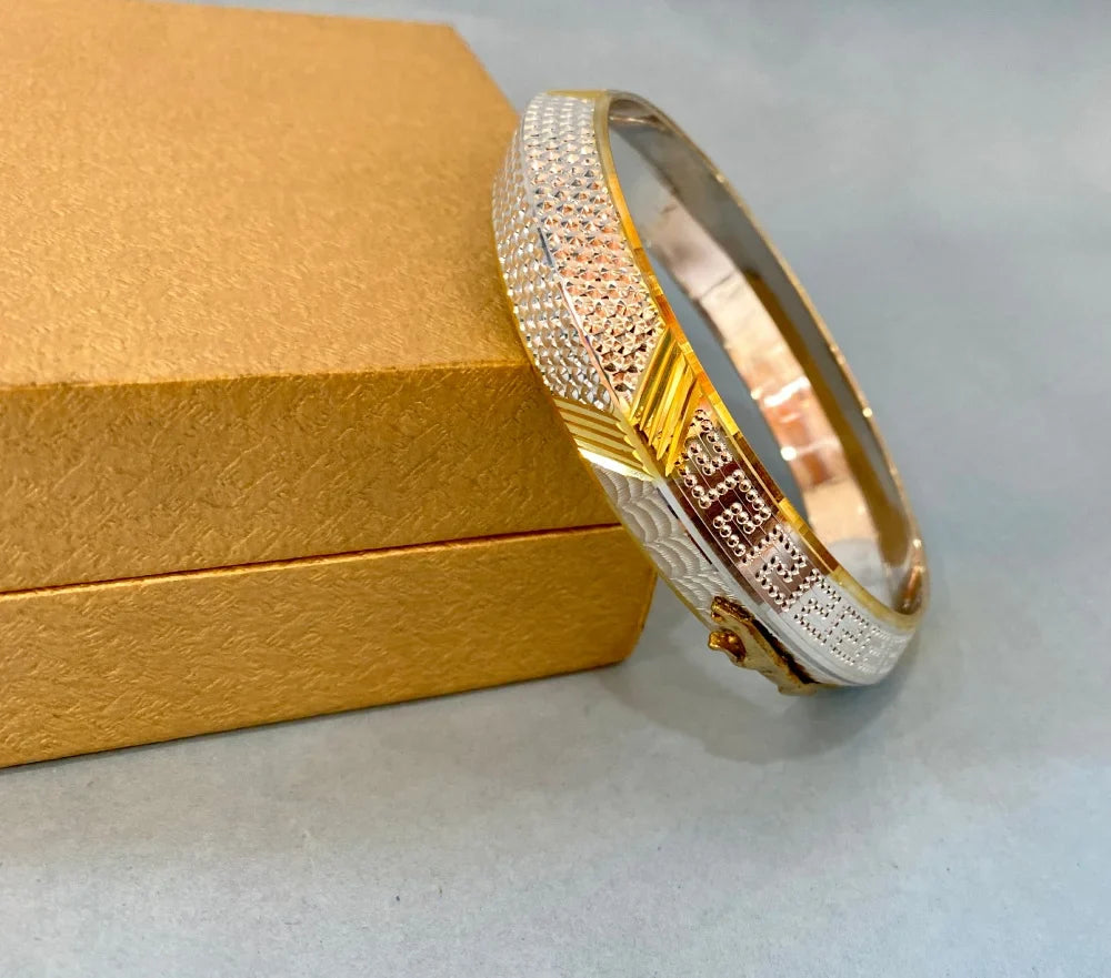 Silver Golden Jaguar Kada | Punjabi Pure Silver Kada for Men – AJ Jewellers