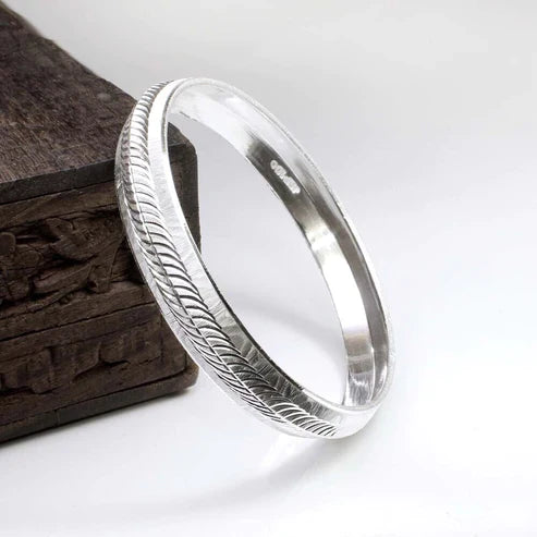 Pure Silver Men’s Bangle | 925 Silver Kada for Men – AJ Jewellers