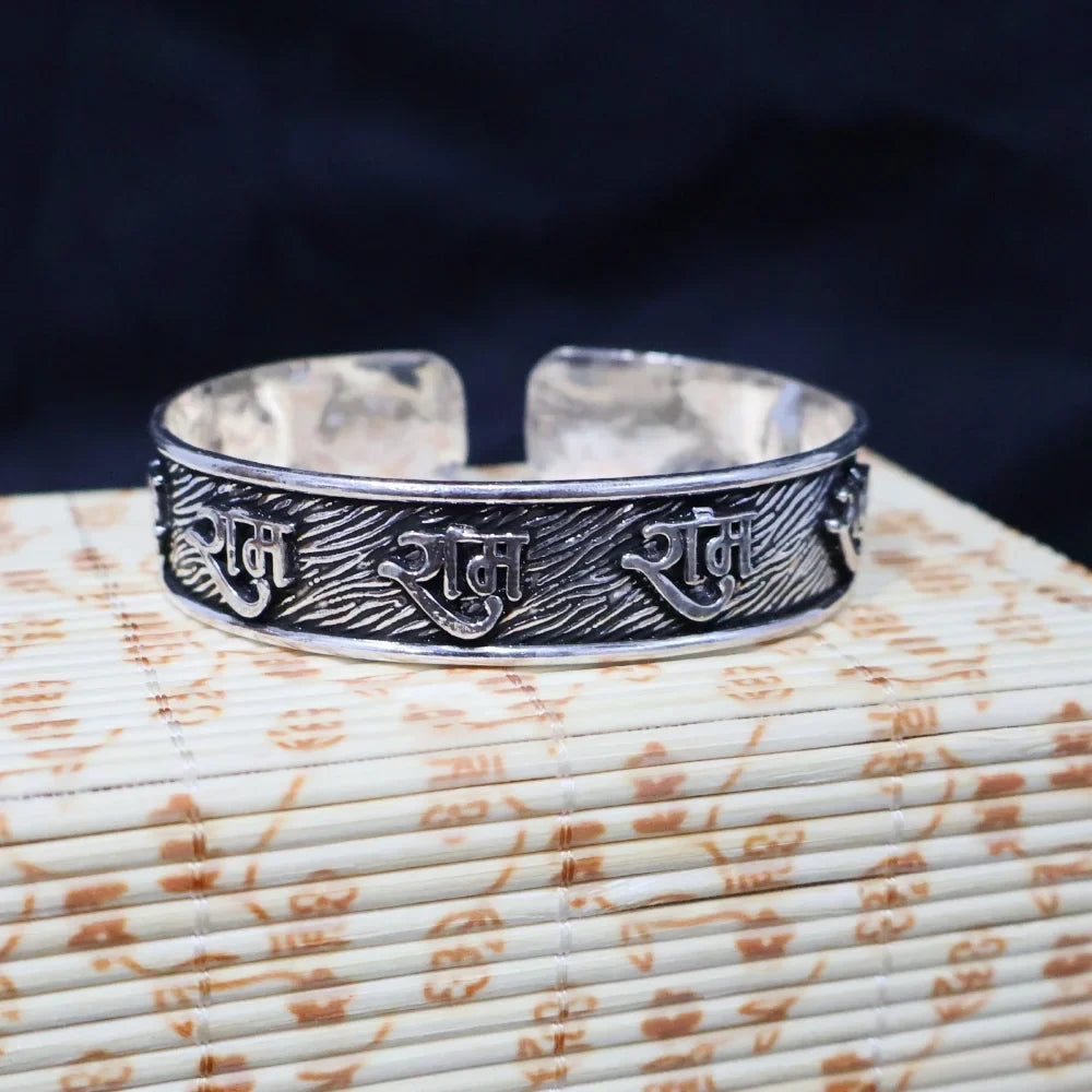 Ram Silver Kada For Men | Pure Silver Cuff Kada For Men – AJ Jewellers