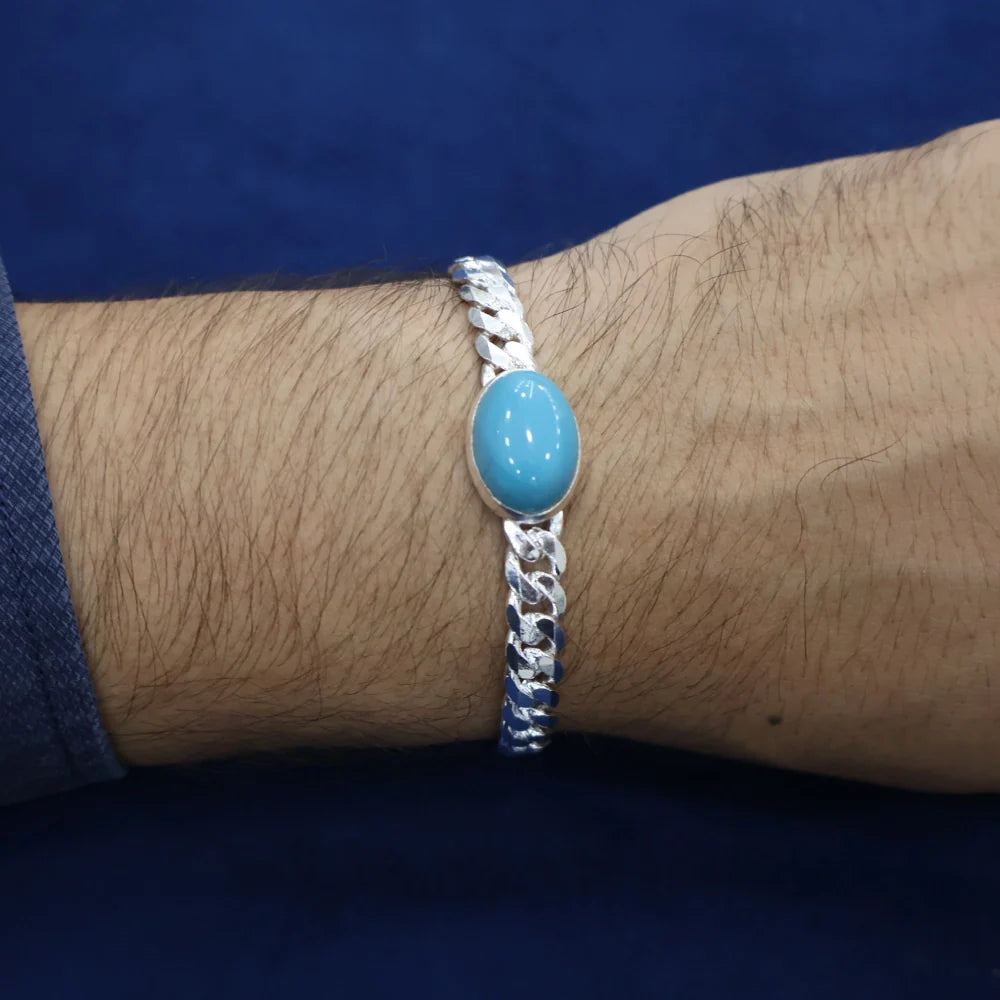 Salman Khan Style Silver Bracelet for Men | Bold Chain Design by AJ Jewellers