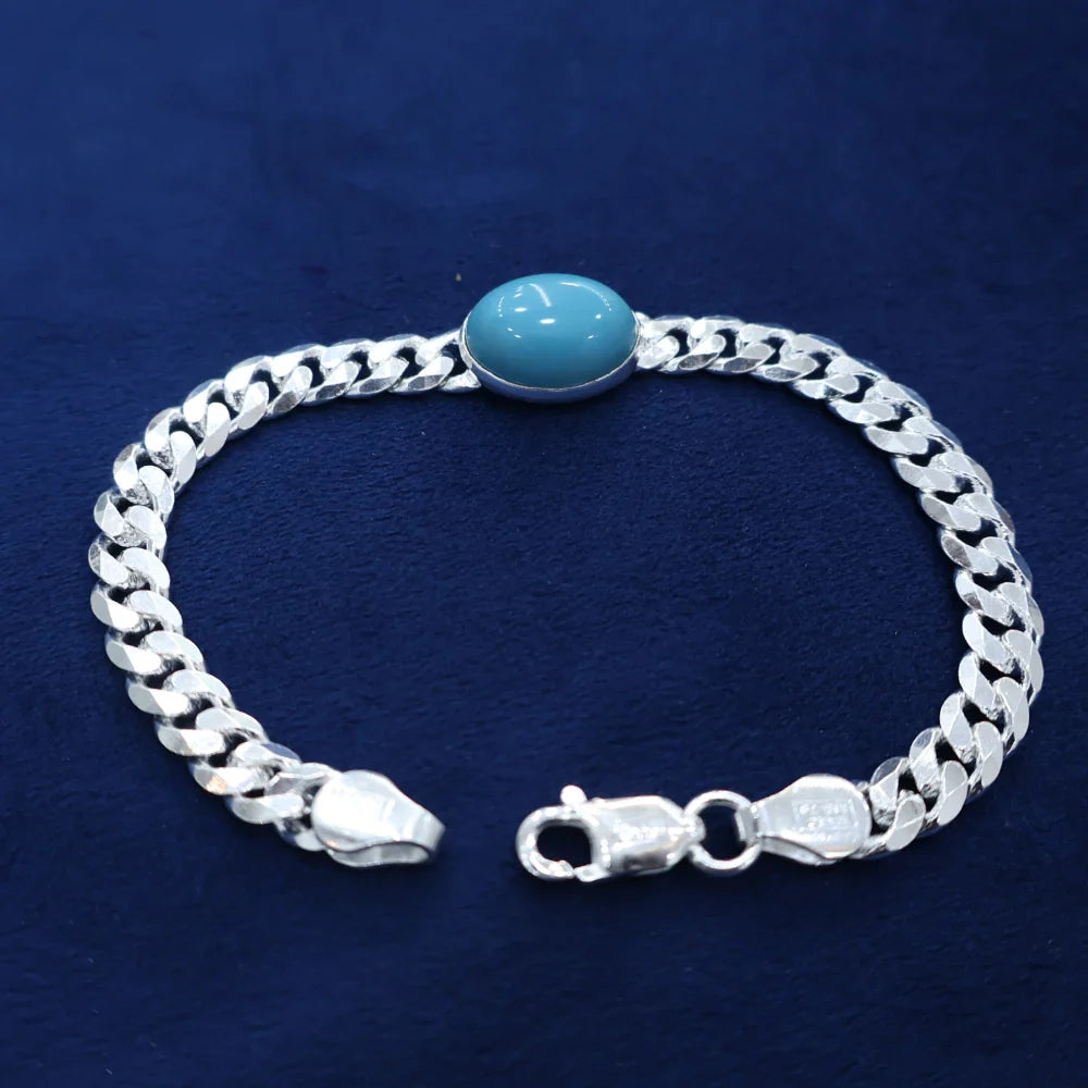 Salman Khan Style Silver Bracelet for Men | Bold Chain Design by AJ Jewellers