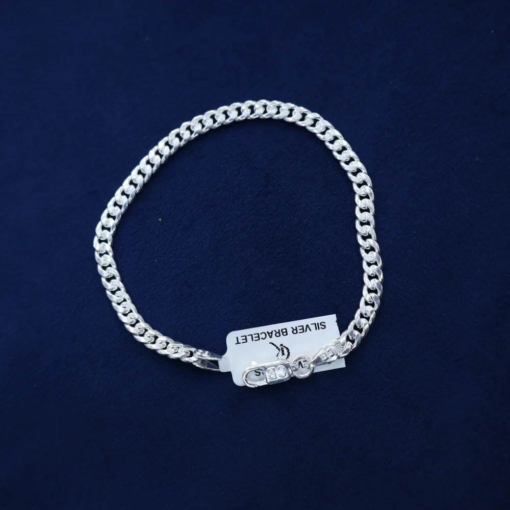 Silver Curb Chain Bracelet for Men | AJ Jewellers | Sleek & Stylish Gift for Him