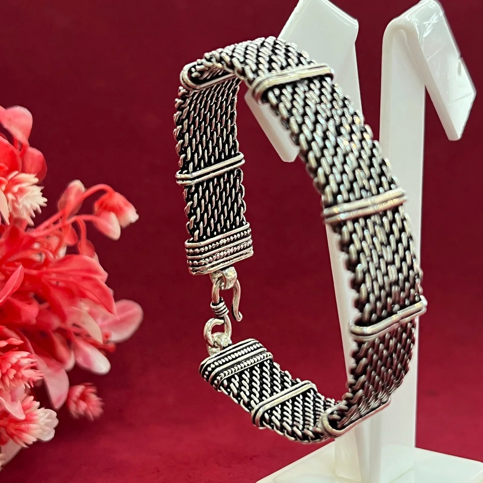 Men’s Silver Bracelet | Heavy Width 925 Antique Bracelet – AJ Jewellers