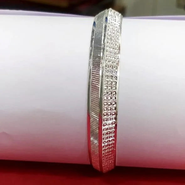 V-Shaped Silver Kada for Men | 925 Men’s Silver Kada – AJ Jewellers