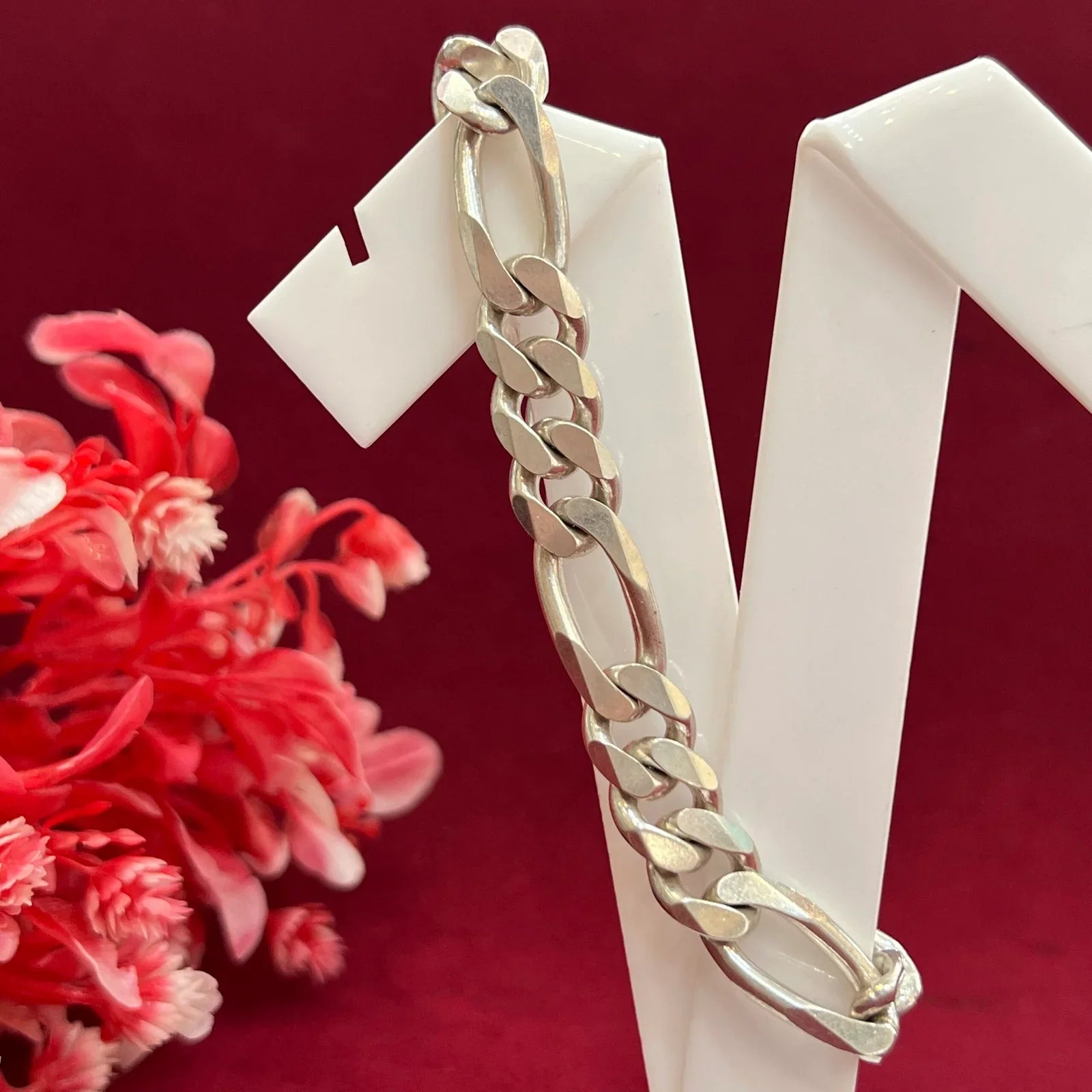 Figaro Bracelet for Men Silver Bracelets – AJ Jewellers
