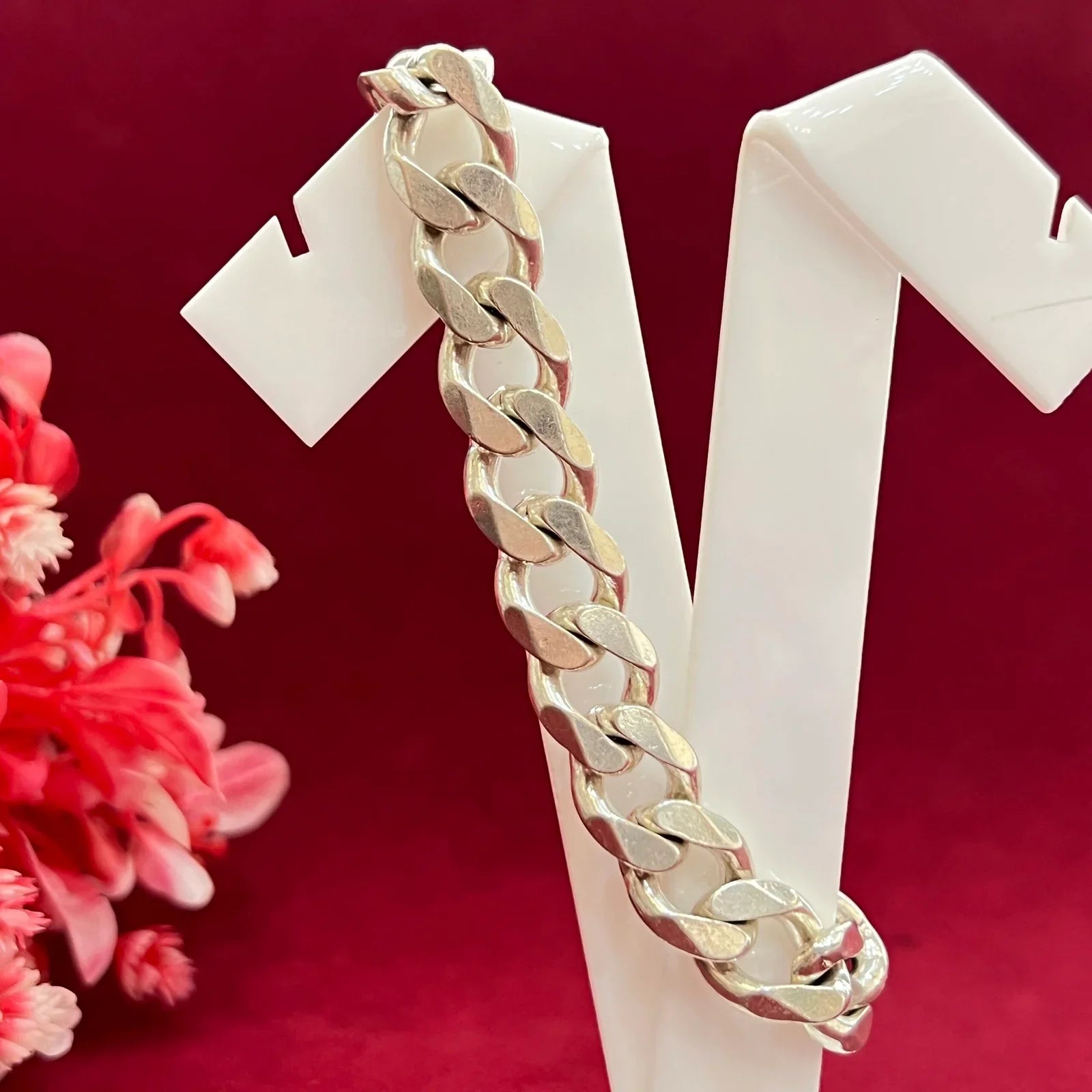 Heavy Curb Silver Bracelet for Men | AJ Jewellers 925 Silver