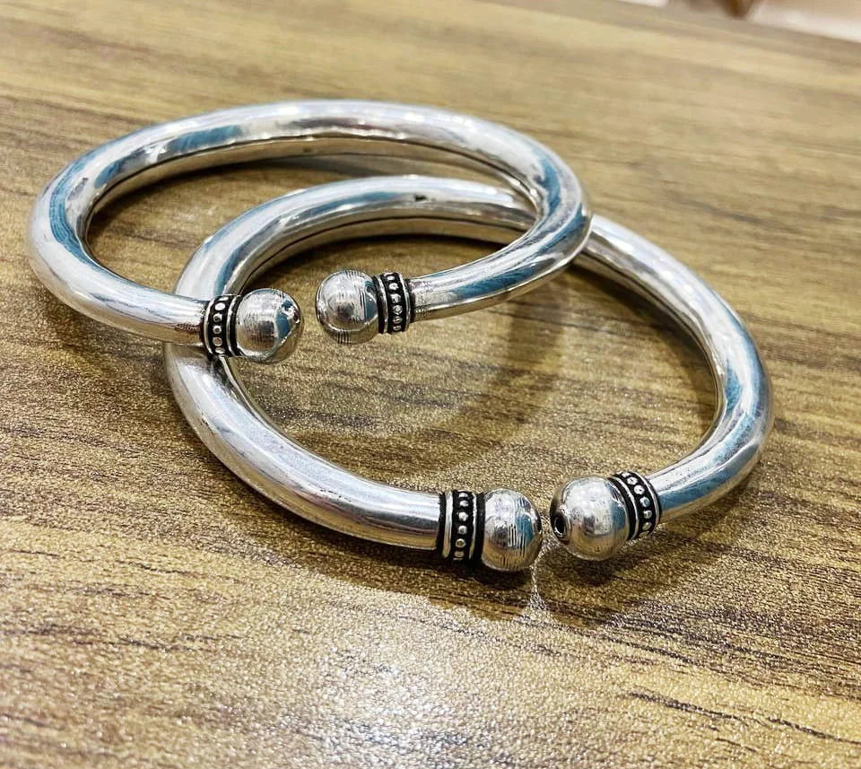 Silver Ankle Leg Kada | 925 Silver Rajasthani Leg Kada – AJ Jewellers