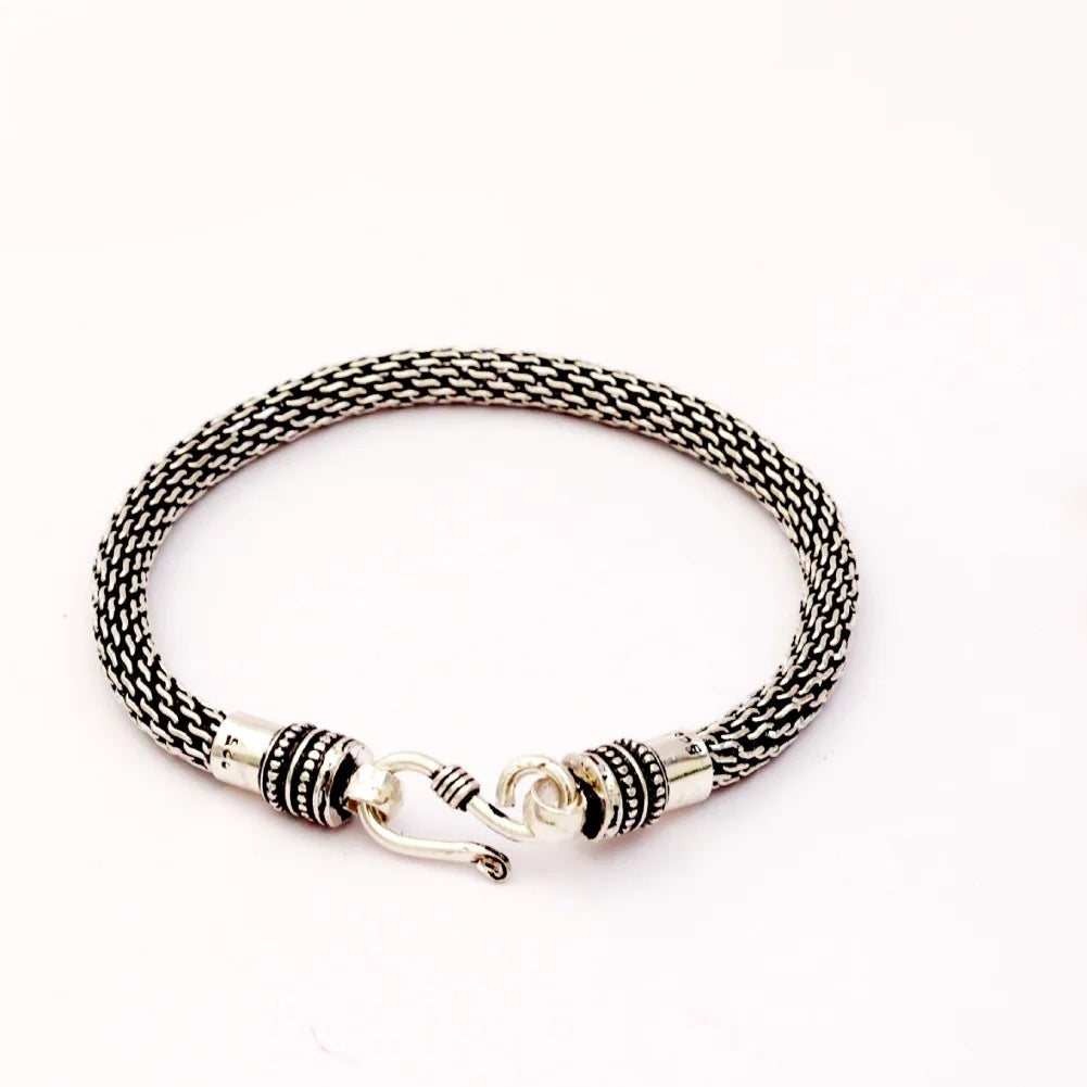 Oxidised Antique Silver Bracelet for Men | AJ Jewellers