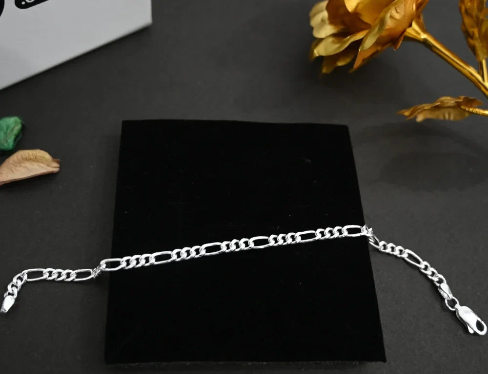 Silver Bracelet For Mens | Silver Mens Figaro Bracelet