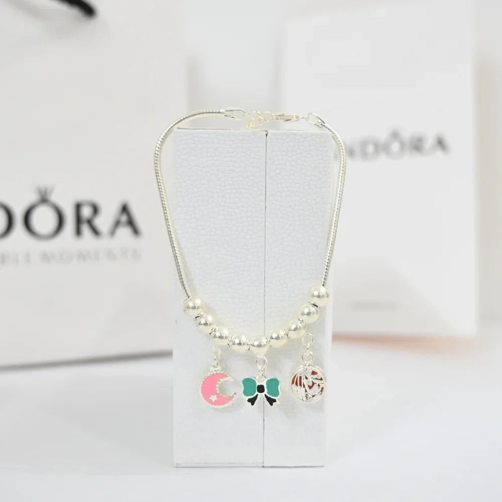 Pandora Bracelet for Women | Silver Moon Charm Bracelet for Girls – AJ Jewellers
